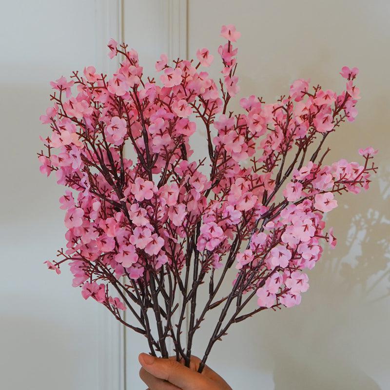 Buy Faux Pink Gypsophila Flower Stick (19 CM) - Set Of Four Artificial Flowers from Vaaree