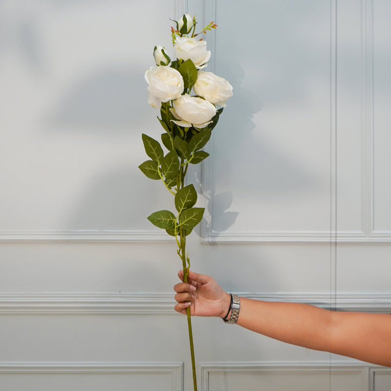 Buy Faux Peony Flower Stick (White) - 35 CM Artificial Flowers from Vaaree