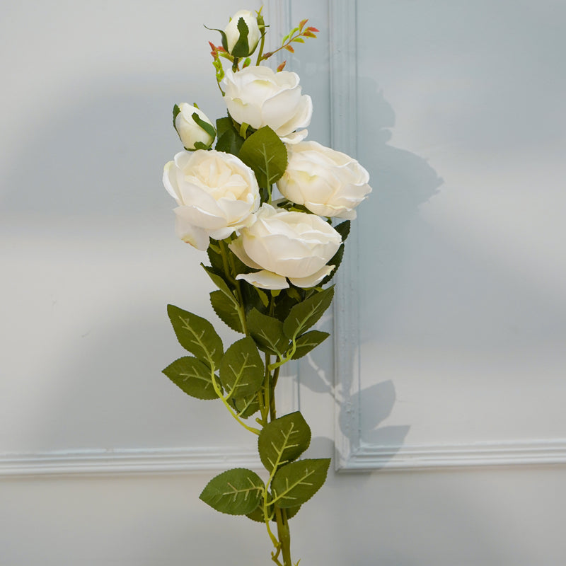 Buy Faux Peony Flower Stick (White) - 35 CM Artificial Flowers from Vaaree