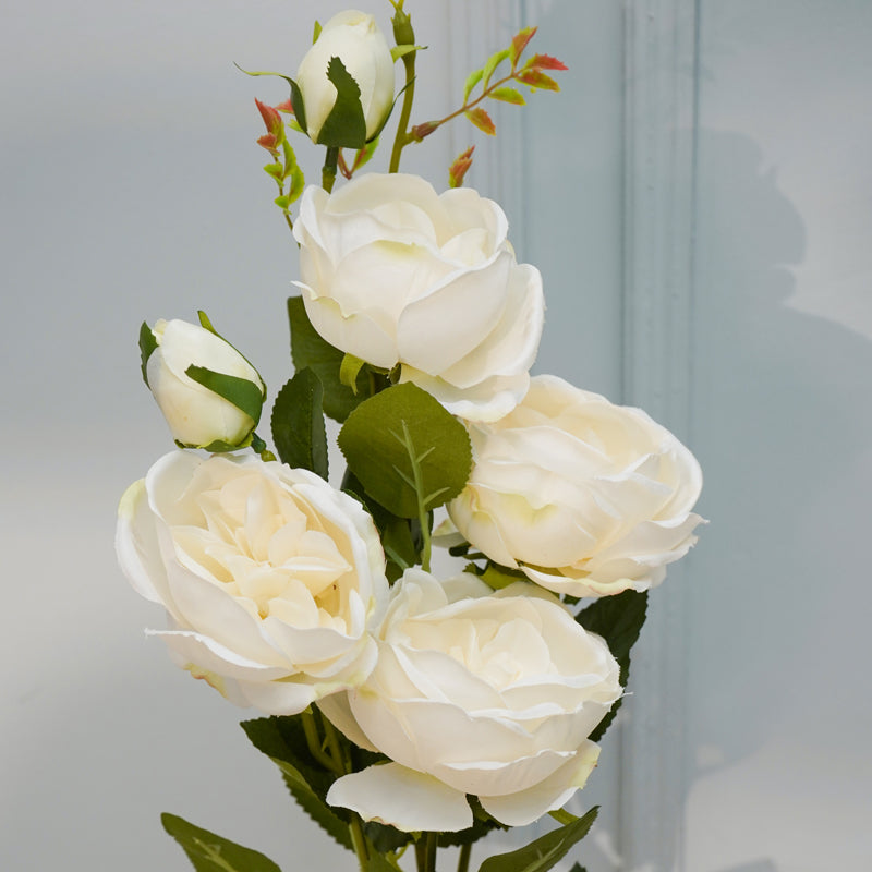 Buy Faux Peony Flower Stick (White) - 35 CM Artificial Flowers from Vaaree