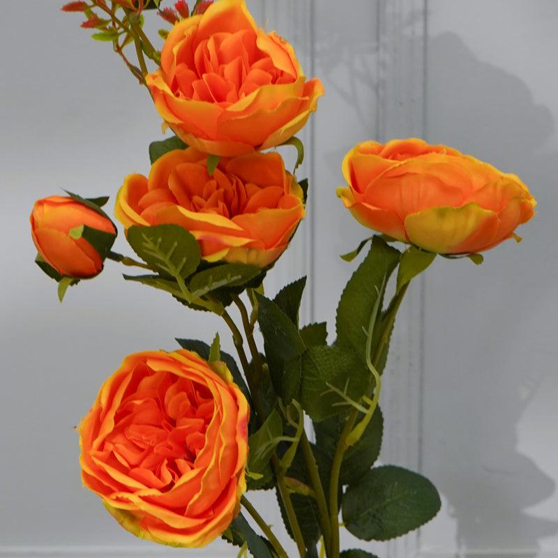 Buy Faux Peony Flower Stick (Bright Orange) - 35 CM Artificial Flowers from Vaaree