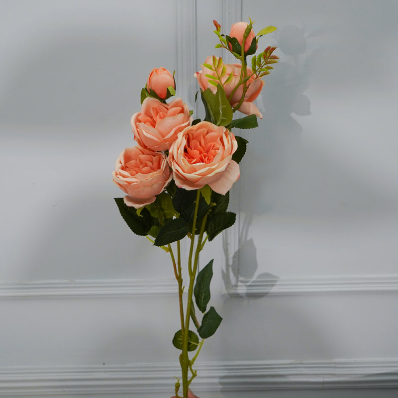 Buy Faux Riva Peony Flower Stick (Peach) - 35 CM Artificial Flowers from Vaaree