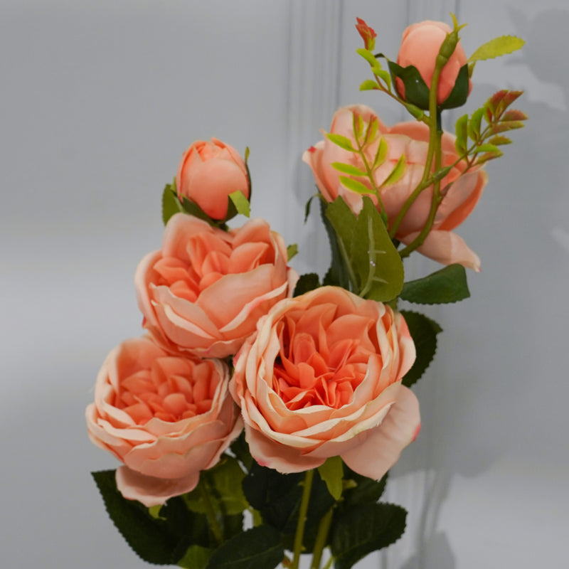 Buy Faux Riva Peony Flower Stick (Peach) - 35 CM Artificial Flowers from Vaaree