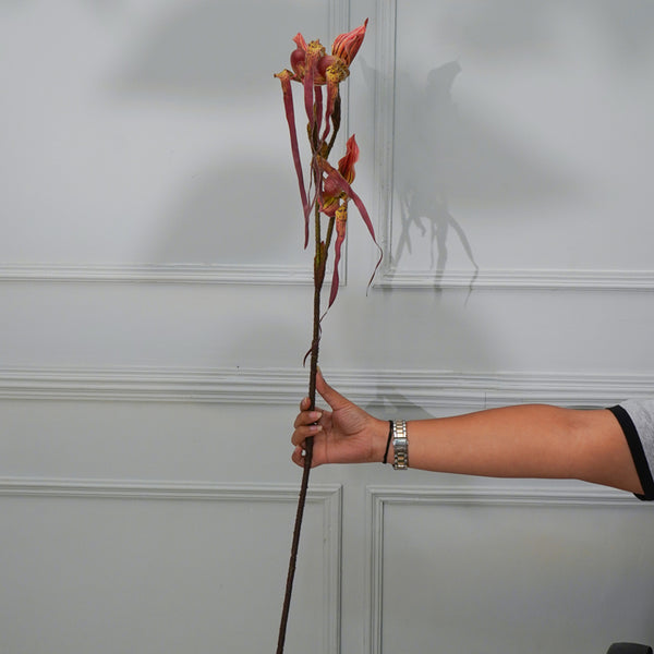 Faux Paphion Flower Stick (Red) - 31 CM