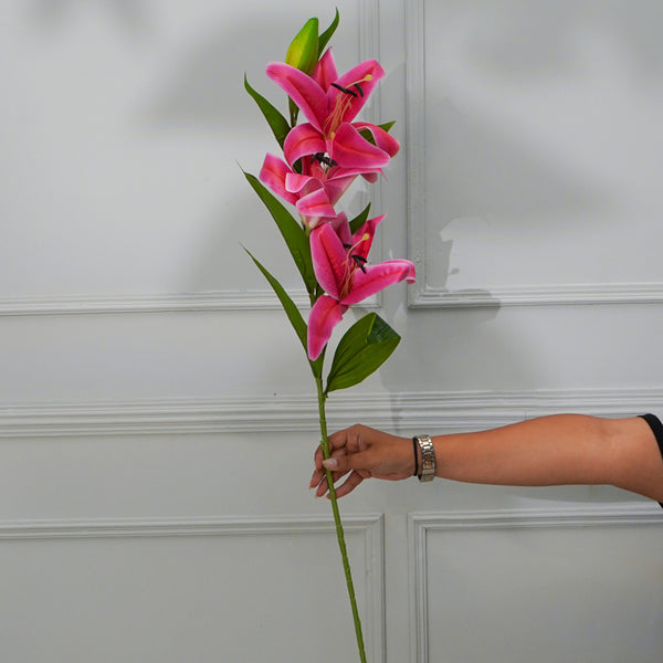 Buy Faux Lily Flower Stick (Pink) - 39 CM Artificial Flowers from Vaaree