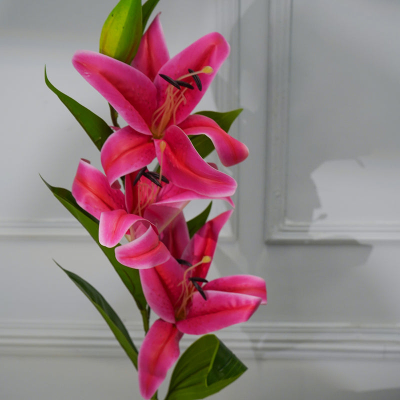 Buy Faux Lily Flower Stick (Pink) - 39 CM Artificial Flowers from Vaaree