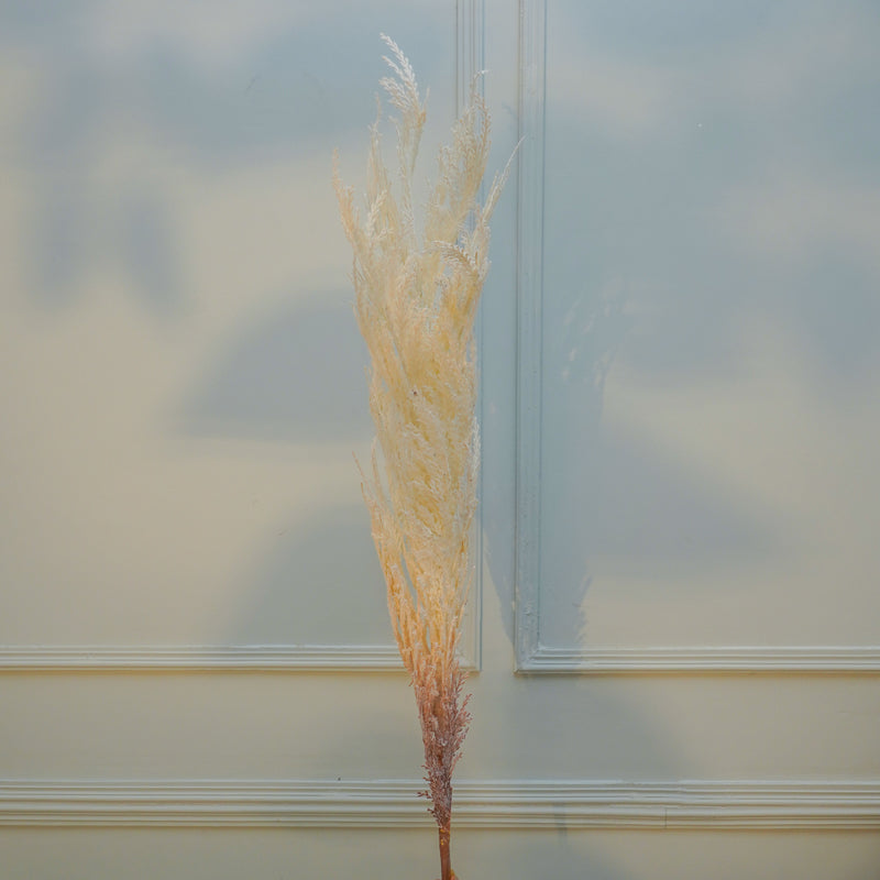 Artificial Flowers - Faux Pampas Reed Stick (White) - 45 CM