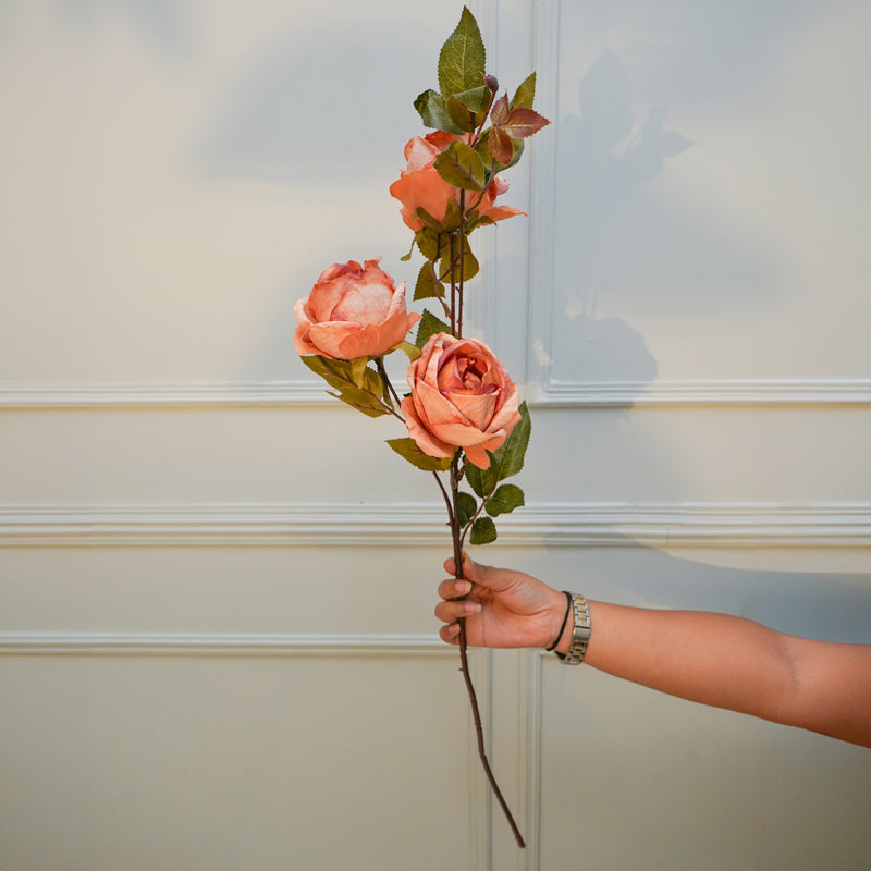 Buy Faux Autumn Peony Flower Stick (Peach) - 36 CM Artificial Flowers from Vaaree