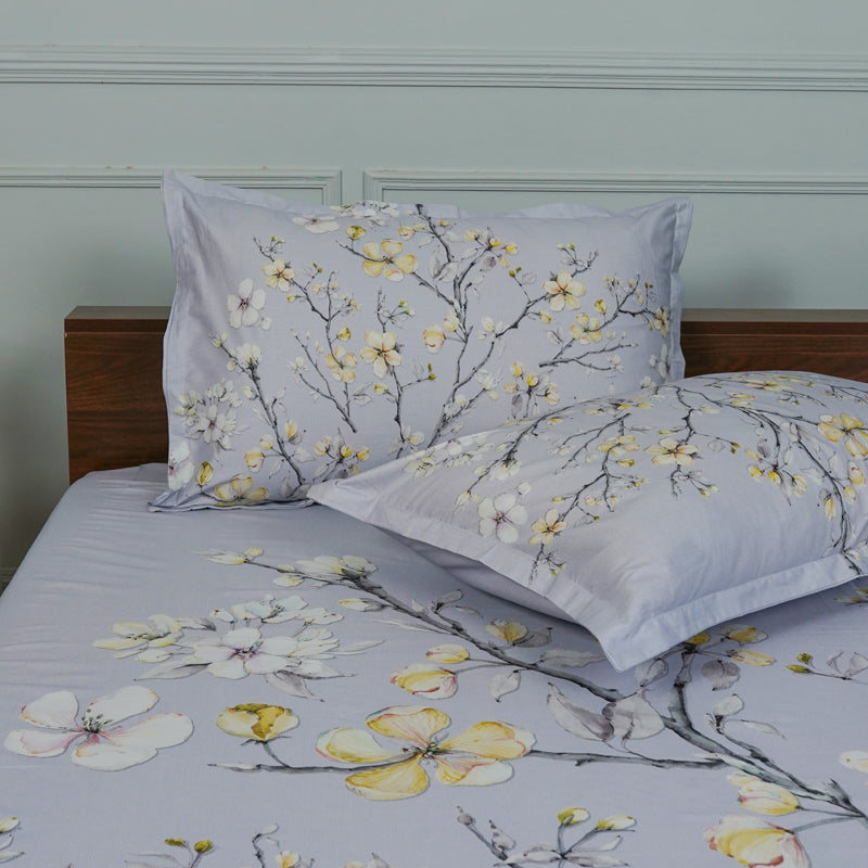 Buy Calla Blossom Floral Bedsheet - Blue Bedsheets from Vaaree