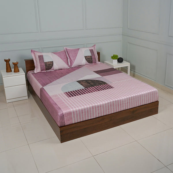 Buy Idris Abstract Bedsheet - Pink Bedsheets from Vaaree