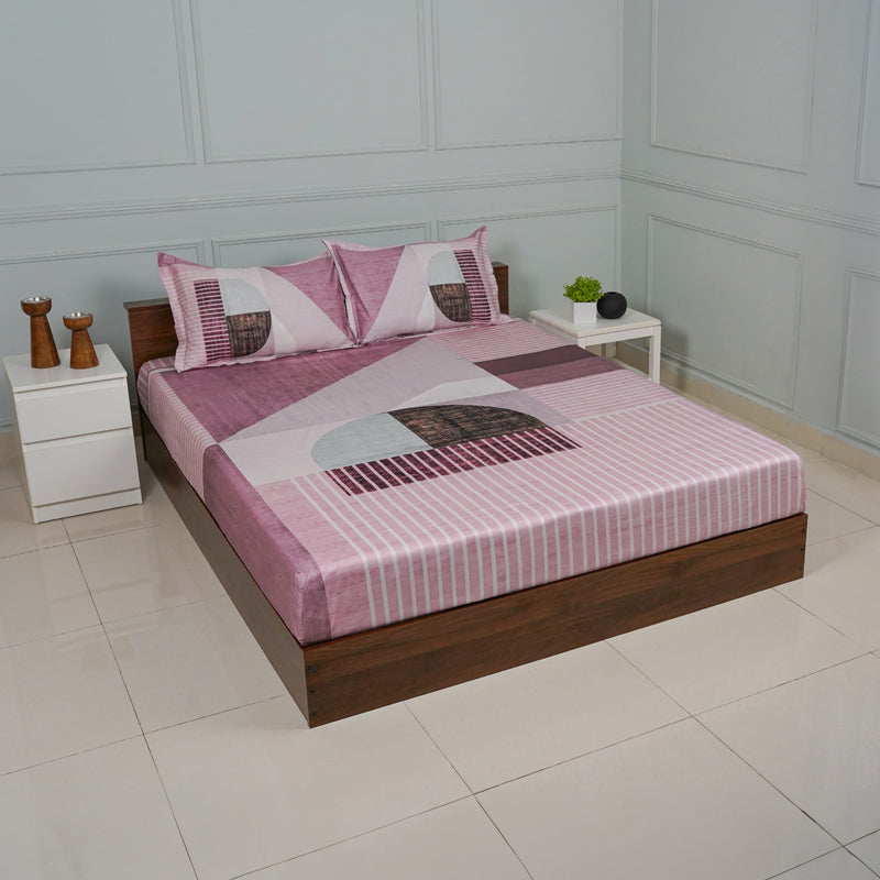 Buy Idris Abstract Bedsheet - Pink Bedsheets from Vaaree