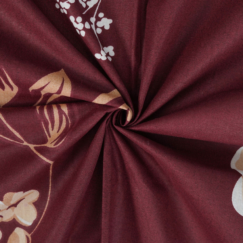 Buy Layla Floral Neon Print Bedsheet - Maroon Bedsheets from Vaaree