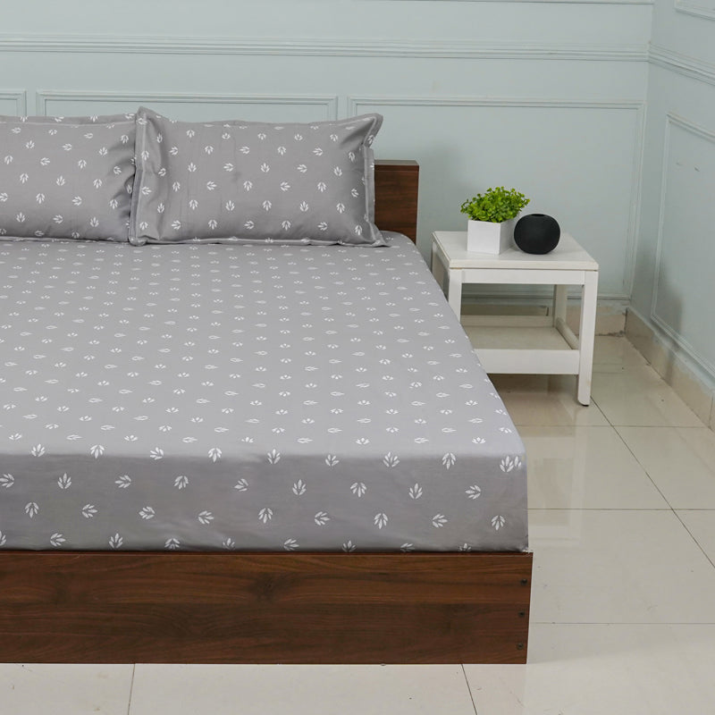 Buy Gazal Floral Bedsheet - Grey Bedsheets from Vaaree