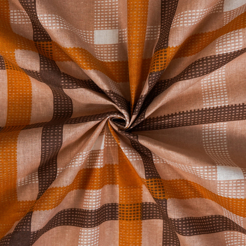 Buy Sanja Checkered Bedsheet - Brown Bedsheets from Vaaree