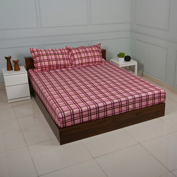 Buy Sanja Checkered Bedsheet - Pink Bedsheets from Vaaree