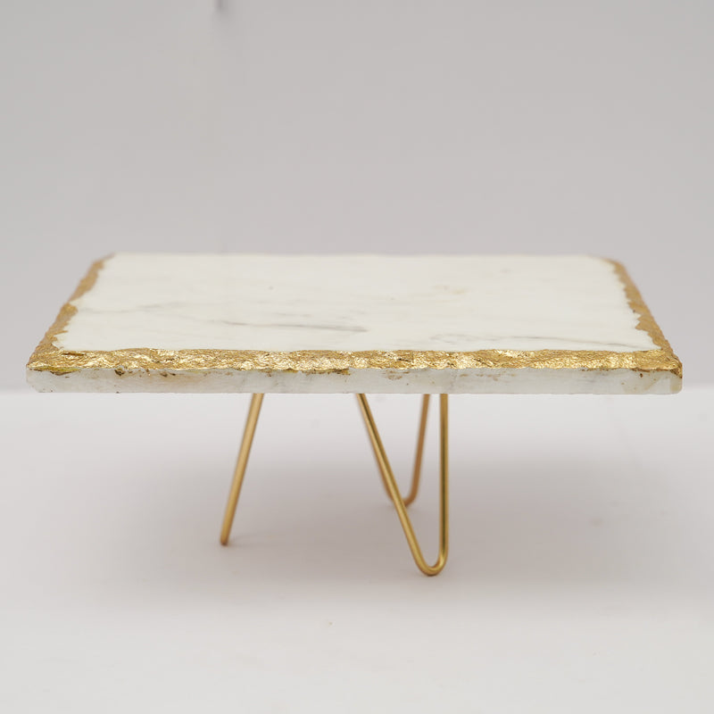 Cake Stand - Levora Marble Cake Stand With Metal Base