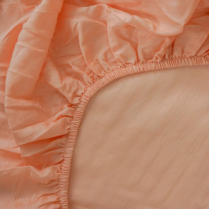 Buy Reposi Striped Bedsheet - Peach Bedsheets from Vaaree