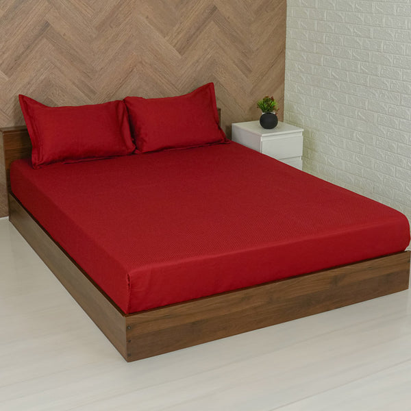 Buy Demi Seina Bedsheet - Red Bedsheets from Vaaree