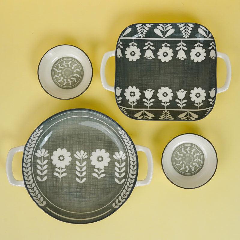 Buy Rana Floral Serving Set - Four Piece Set Dinner Set from Vaaree