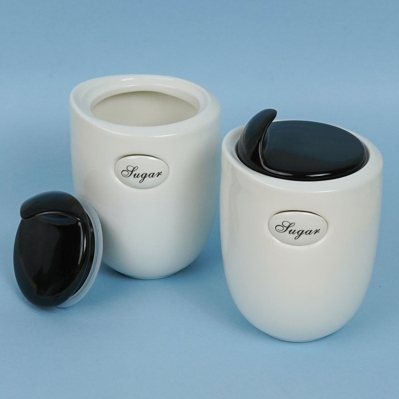 Buy Lamia Black Storage Jar (1000 ML) - Set Of Two Container from Vaaree