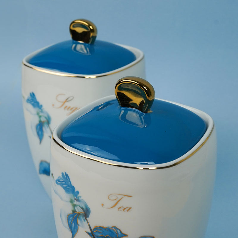 Buy Nimia Blue Storage Jar (1200 ML) - Set Of Two Container from Vaaree