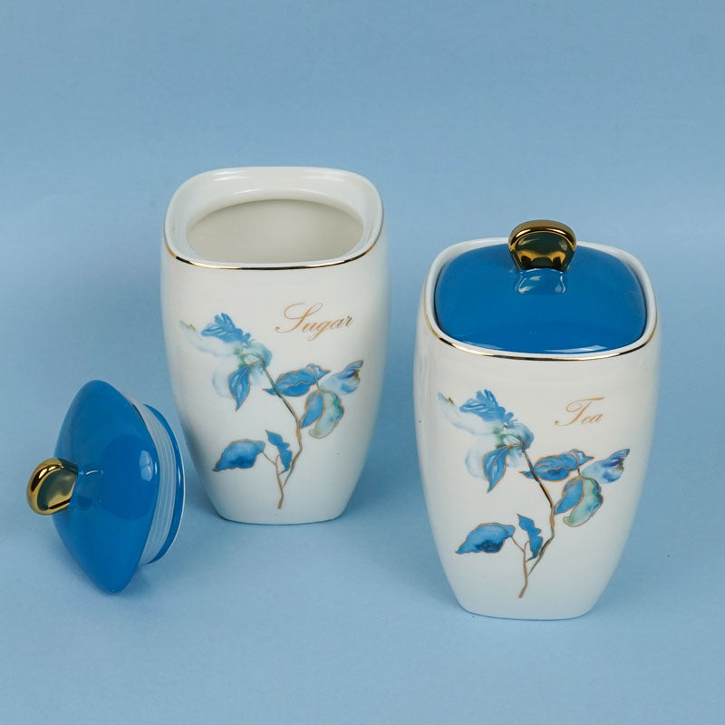 Buy Nimia Blue Storage Jar (1200 ML) - Set Of Two Container from Vaaree