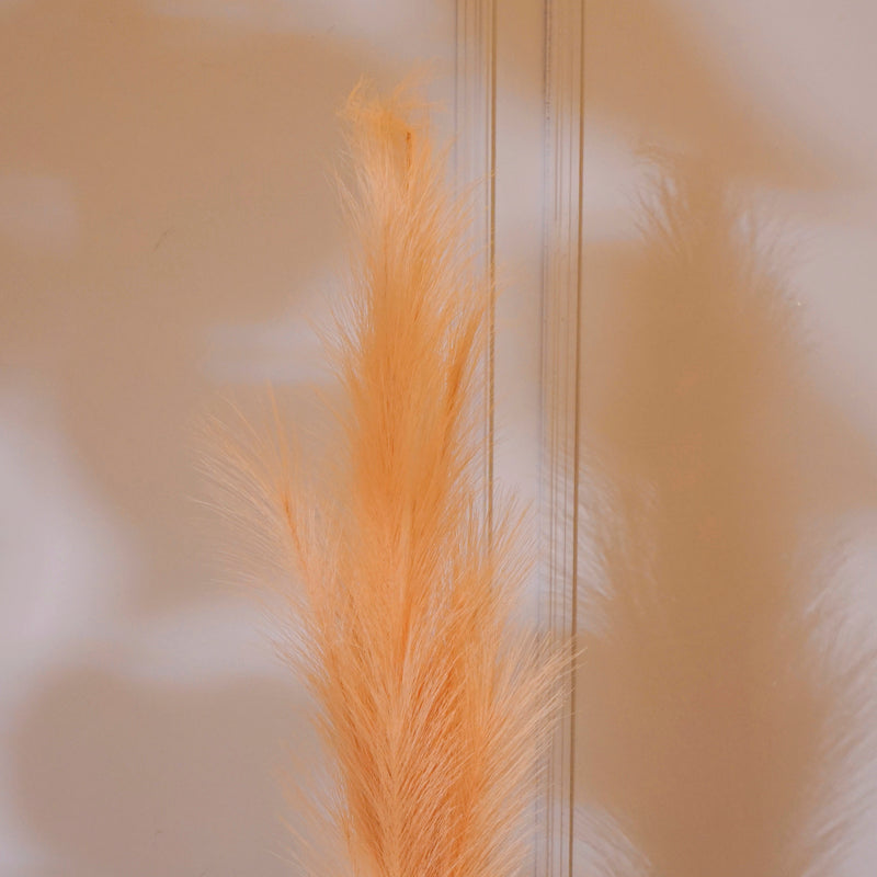 Artificial Flowers - Faux Pampas Grass Stick (Peach) - 35 CM