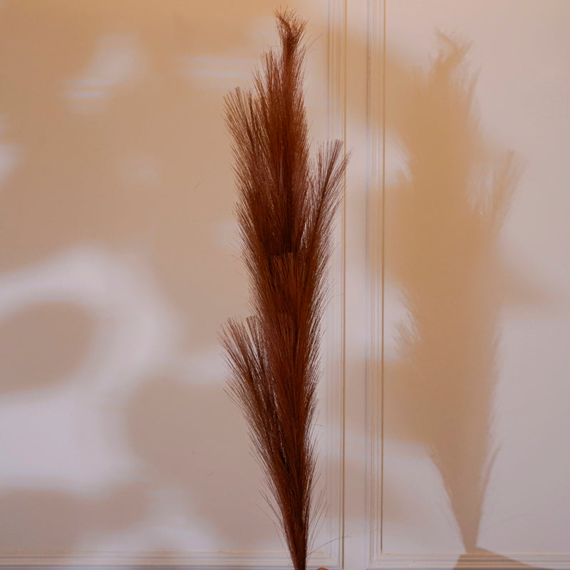 Artificial Flowers - Faux Pampas Grass Stick (Brown) - 35 CM