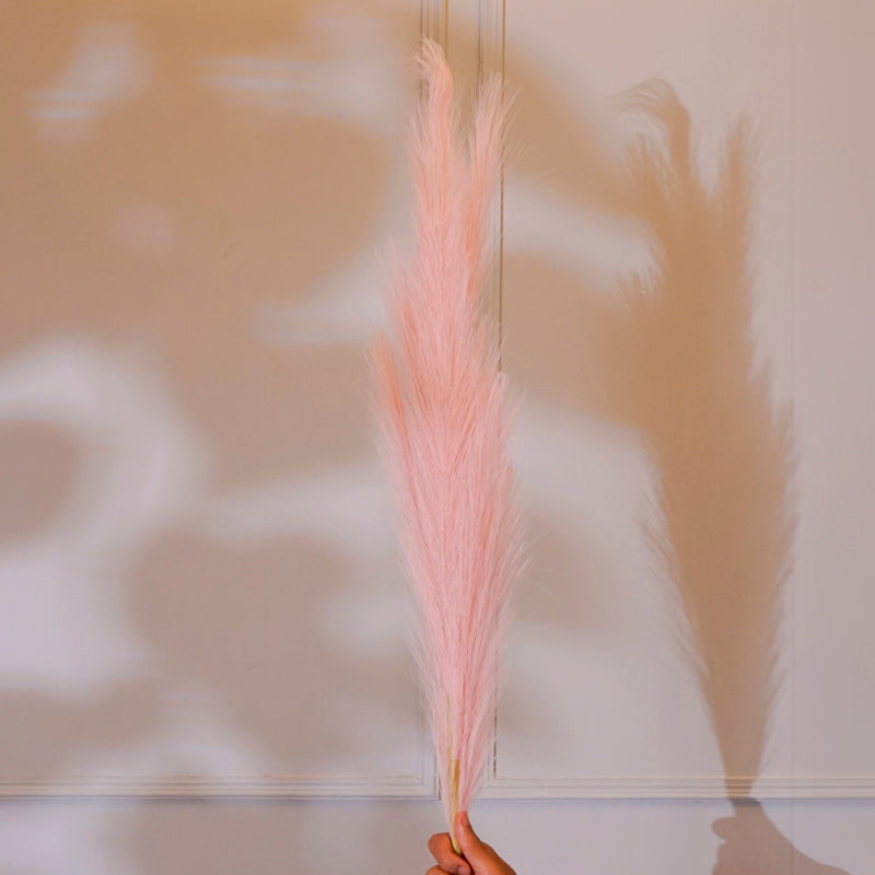 Artificial Flowers - Faux Pampas Grass Stick (Pink) - 35 CM