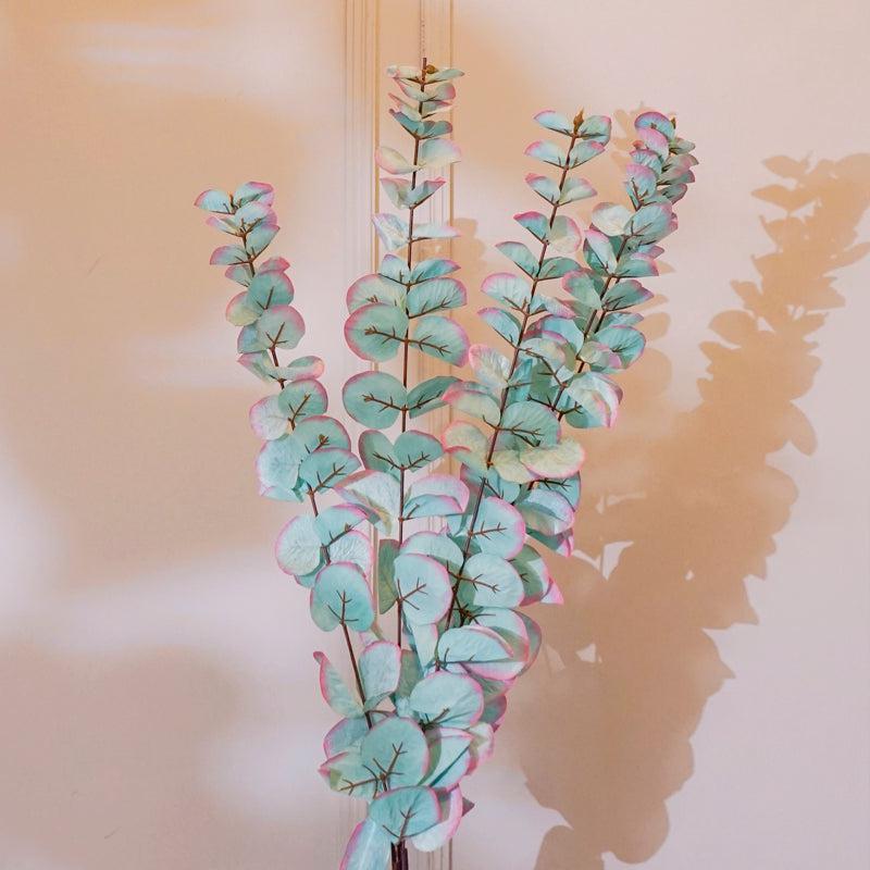 Buy Faux Eucalyptus Leaf Stick (Blue) - 41 CM Artificial Flowers from Vaaree