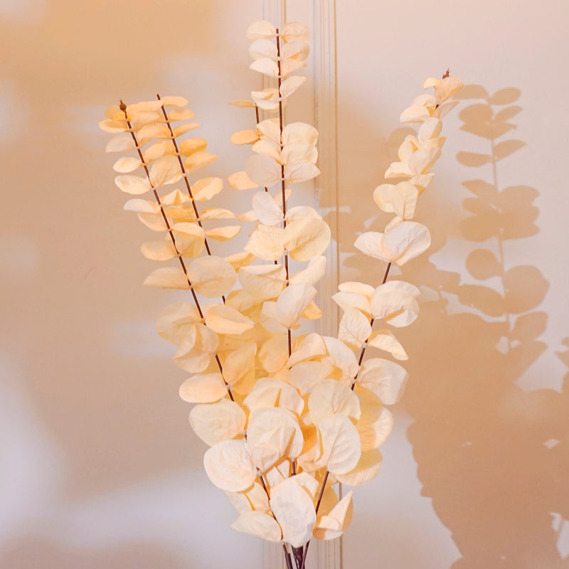 Buy Faux Eucalyptus Leaf Stick (White) - 41 CM Artificial Flowers from Vaaree