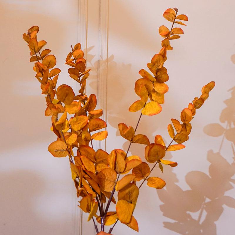 Buy Faux Eucalyptus Leaf Stick (Brown) - 41 CM Artificial Flowers from Vaaree