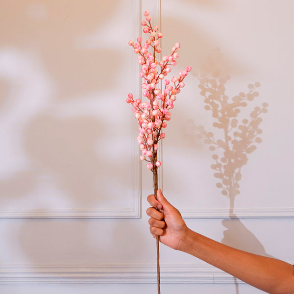 Faux Cherry Flower Stick (Pink) - 32 CM