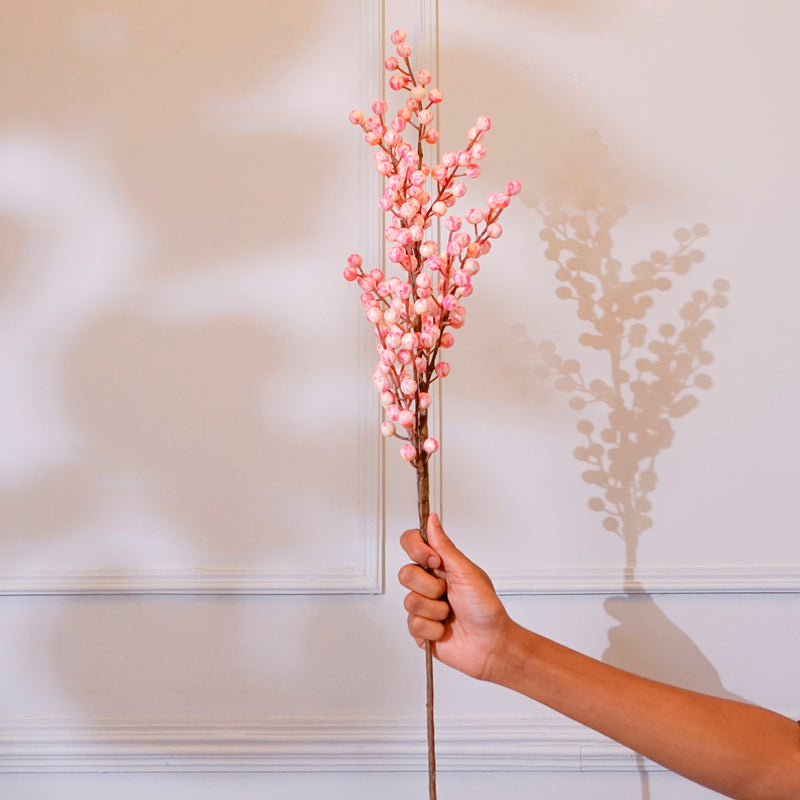 Buy Faux Cherry Blossom Flower Stick (Pink) - 32 CM Artificial Flowers from Vaaree