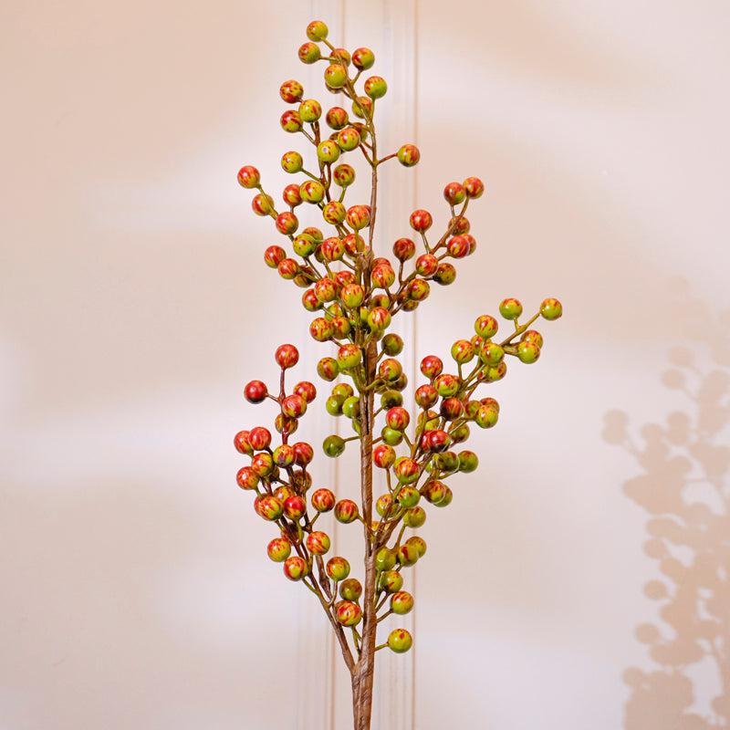 Buy Faux Cherry Blossom Flower Stick (Olive Green) - 32 CM Artificial Flowers from Vaaree