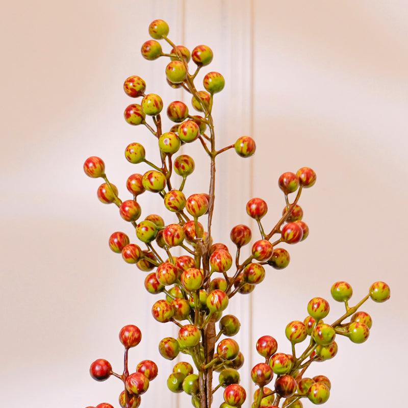 Buy Faux Cherry Blossom Flower Stick (Olive Green) - 32 CM Artificial Flowers from Vaaree