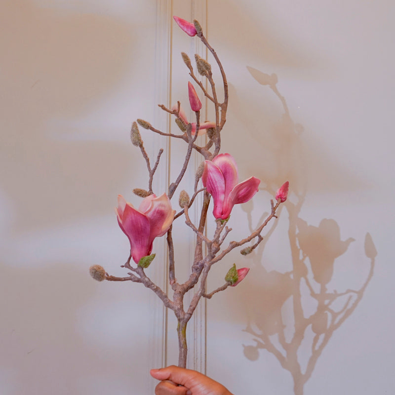 Buy Faux Magnolia Cherry Blossom Flower Stick (Purple) - 44 CM Artificial Flowers from Vaaree