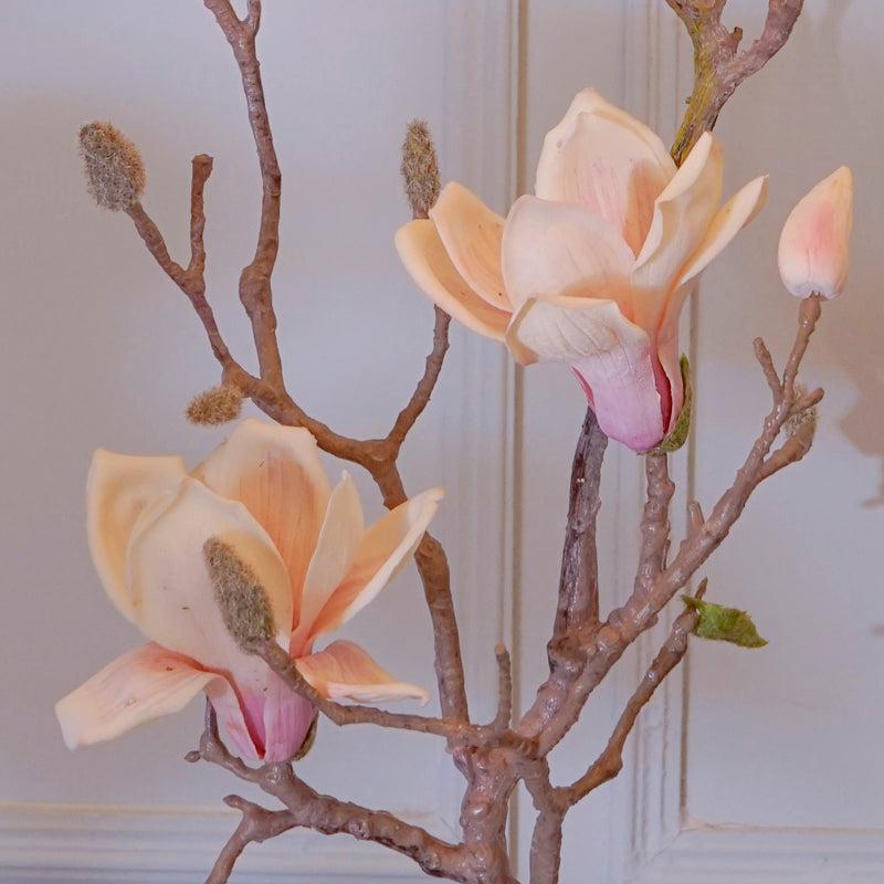 Buy Faux Magnolia Cherry Blossom Flower Stick (White) - 44 CM Artificial Flowers from Vaaree