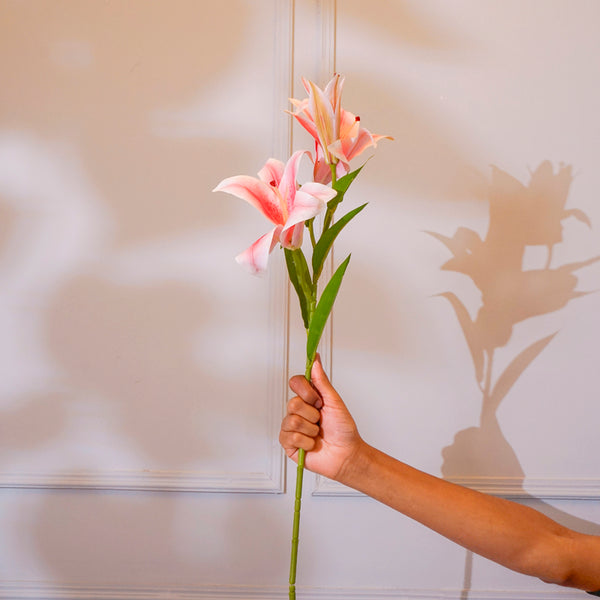 Faux Orienpet Lily Flower Stick (Light Pink) - 24 CM