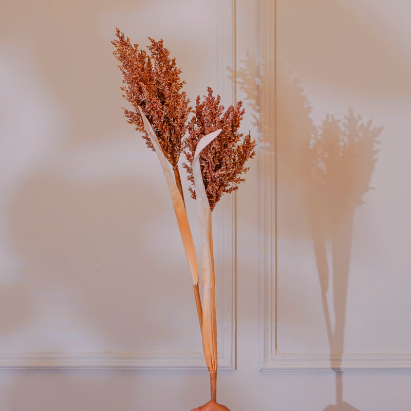 Buy Faux Pearl Millet Grass Flower Stick (Brown) - 38 CM Artificial Flowers from Vaaree