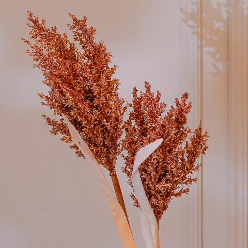 Buy Faux Pearl Millet Grass Flower Stick (Brown) - 38 CM Artificial Flowers from Vaaree