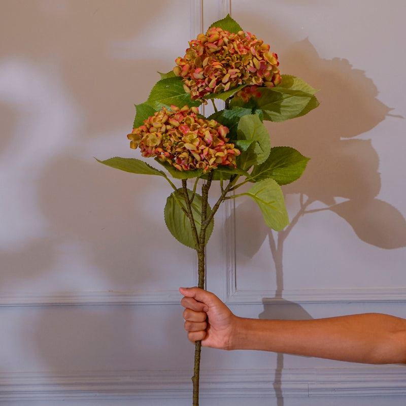 Buy Faux Hydrangea Flower Stick (Peach) - 32 CM Artificial Flowers from Vaaree