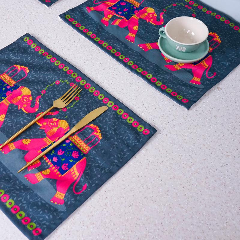 Buy Regal Tusker Placemat - Set Of Four Table Mats from Vaaree