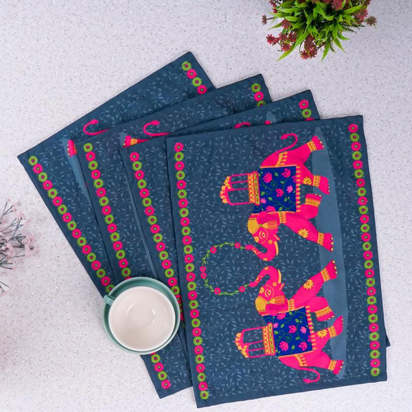 Buy Regal Tusker Placemat - Set Of Four Table Mats from Vaaree