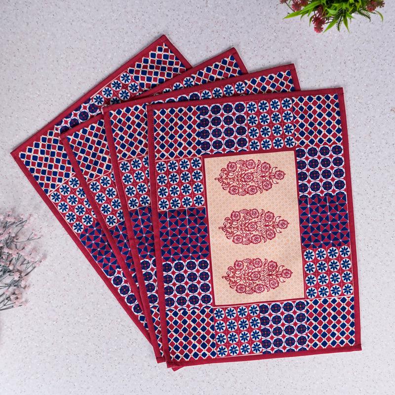 Buy Maroon Mix Placemat - Set Of Four Table Mats from Vaaree