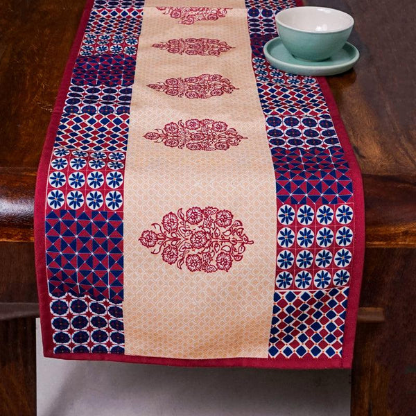 Buy Maroon Mix Table Runner Table Runner from Vaaree