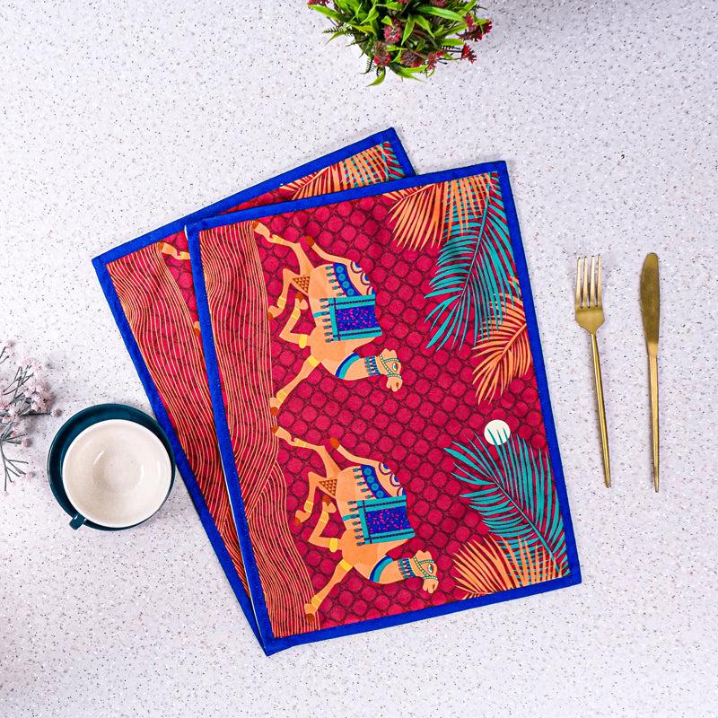 Buy Camel Enclave Placemat - Set Of Two Table Mats from Vaaree