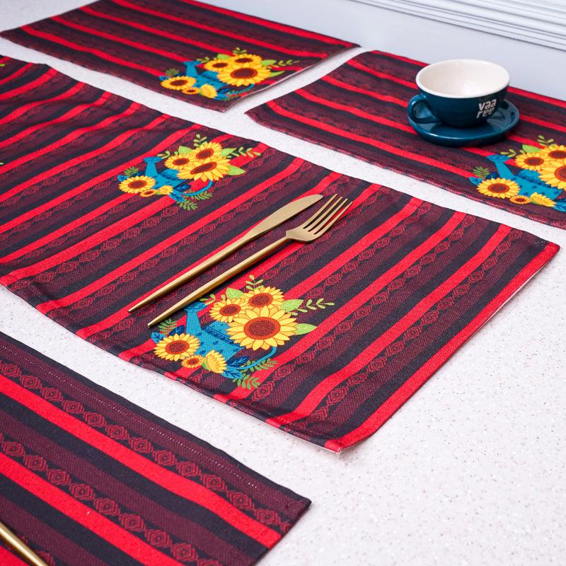 Buy Sunflower Primo Table Runner & Placemat - Seven Piece Set Table Linen Set from Vaaree