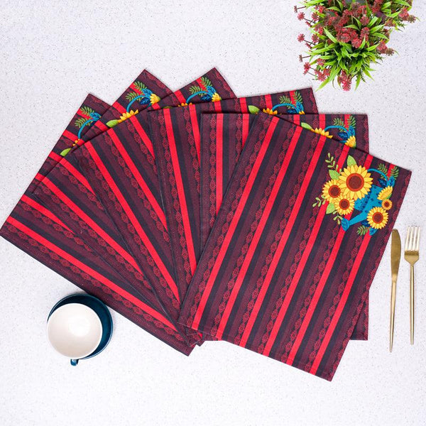 Buy Sunflower Primo Placemat - Set Of Six Table Mats from Vaaree