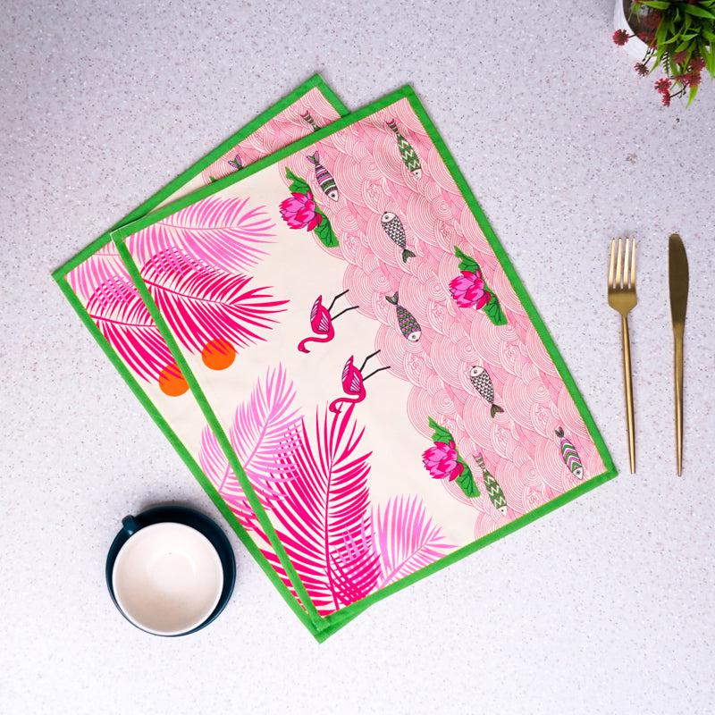 Buy Pink Oasis Table Placemat - Set Of Two Table Mats from Vaaree